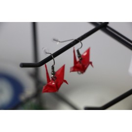 Ohrringe "ORIZURU" Rot - Origami Kranich